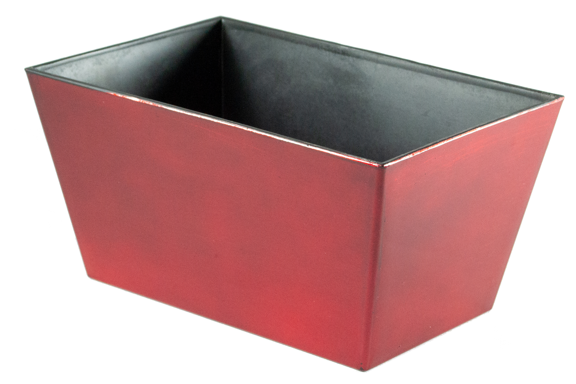 Resin Black and Red Rectangle Pot - The Standard Design Group
