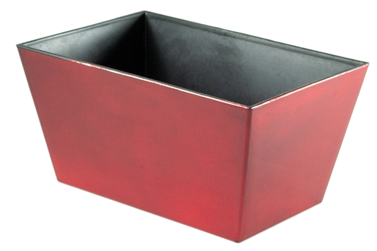 Resin Black and Red Rectangle Pot - The Standard Design Group