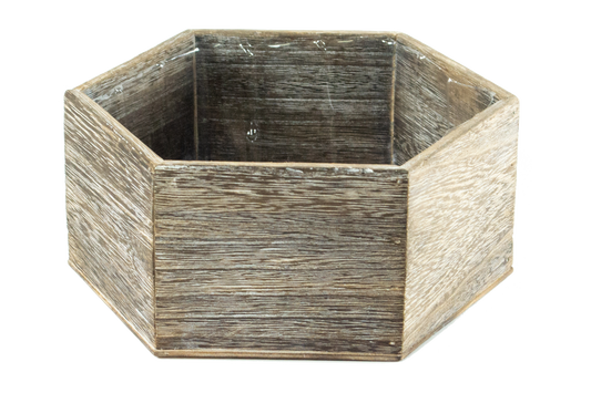 Coffee Hexagon Planter With Liner - The Standard Design Group